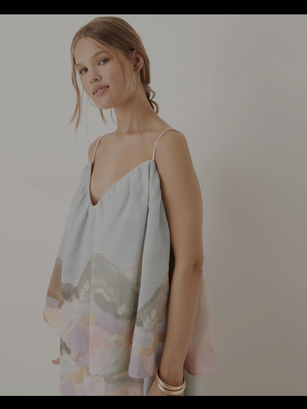 ASOS Light Blue Pastel Watercolor Maxi Dress